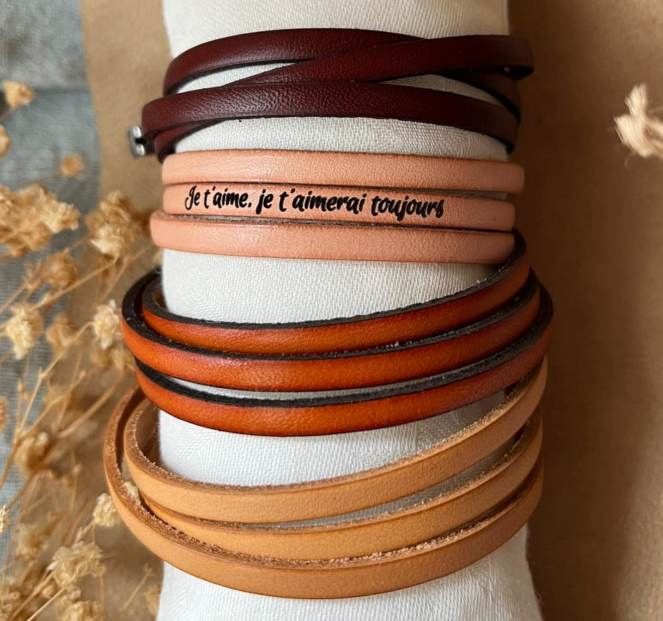 bracelet cheville femme couleurs cuir au choix