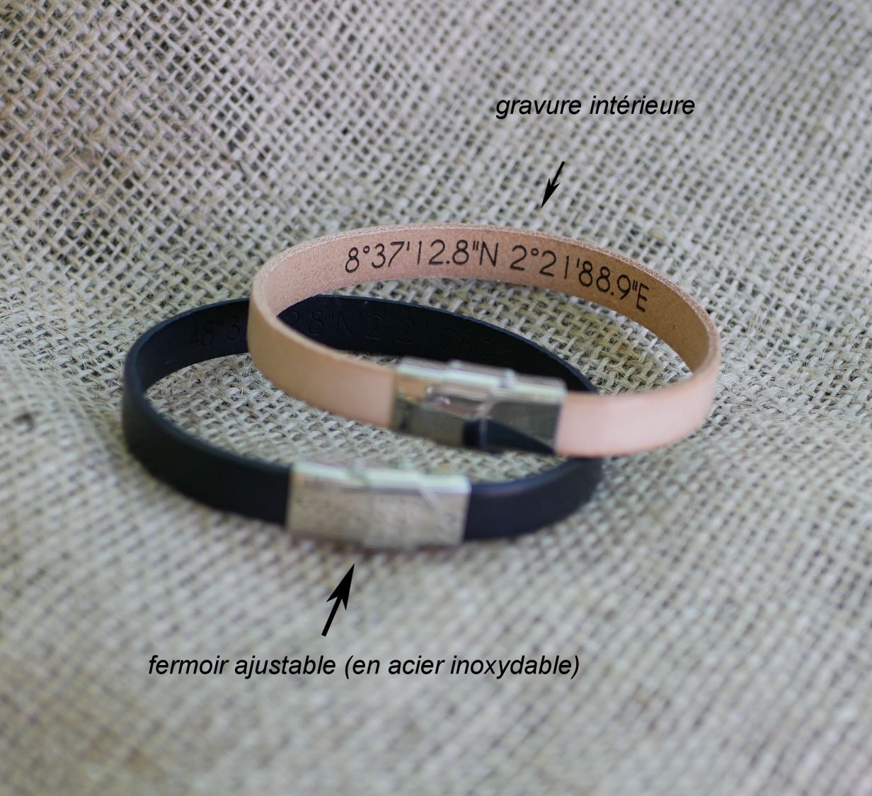 Läderarmband för nattvard eller dop med personligt förnamn 