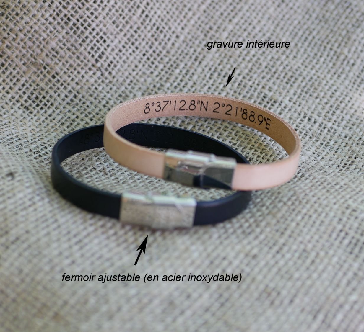 Läderarmband för nattvard eller dop med personligt förnamn 