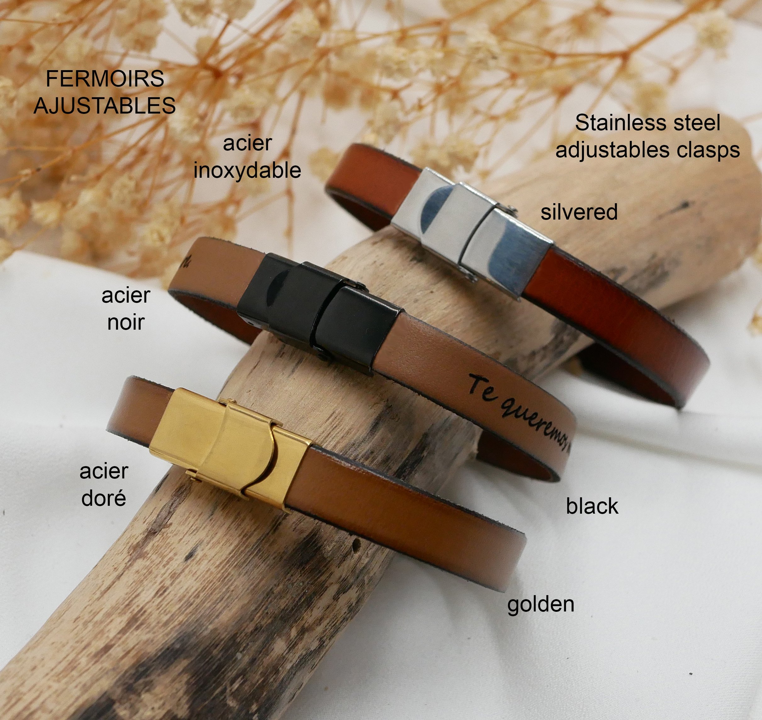 Pappas läderarmband med dubbelsväng som kan anpassas genom gravyr