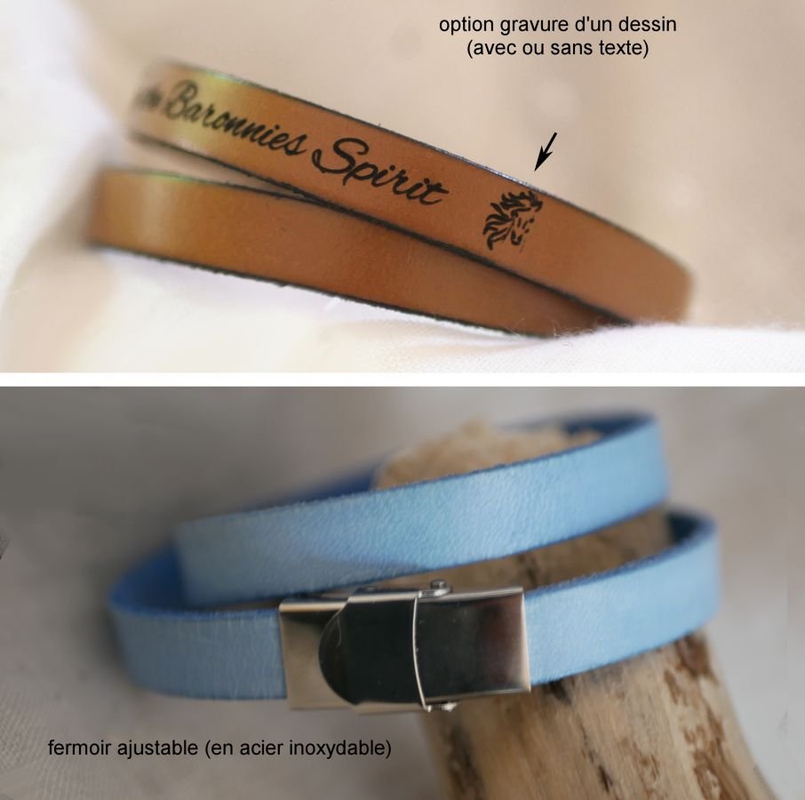 Pappas läderarmband med dubbelsväng som kan anpassas genom gravyr