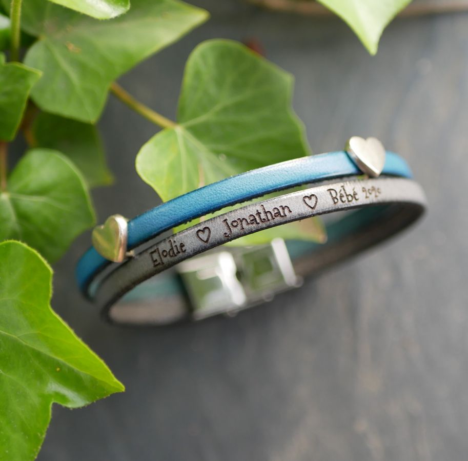 Läderarmband med hjärtformade öglor, anpassningsbart för kvinnor 