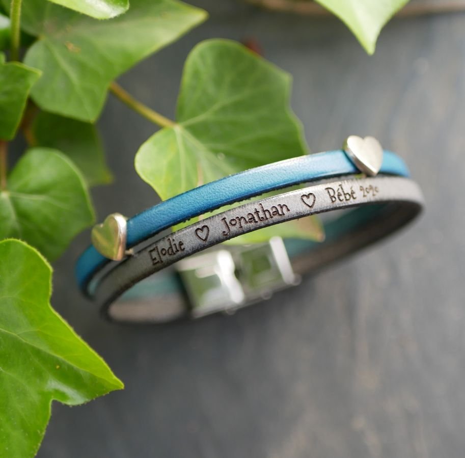 Läderarmband med hjärtformade öglor, anpassningsbart för kvinnor 