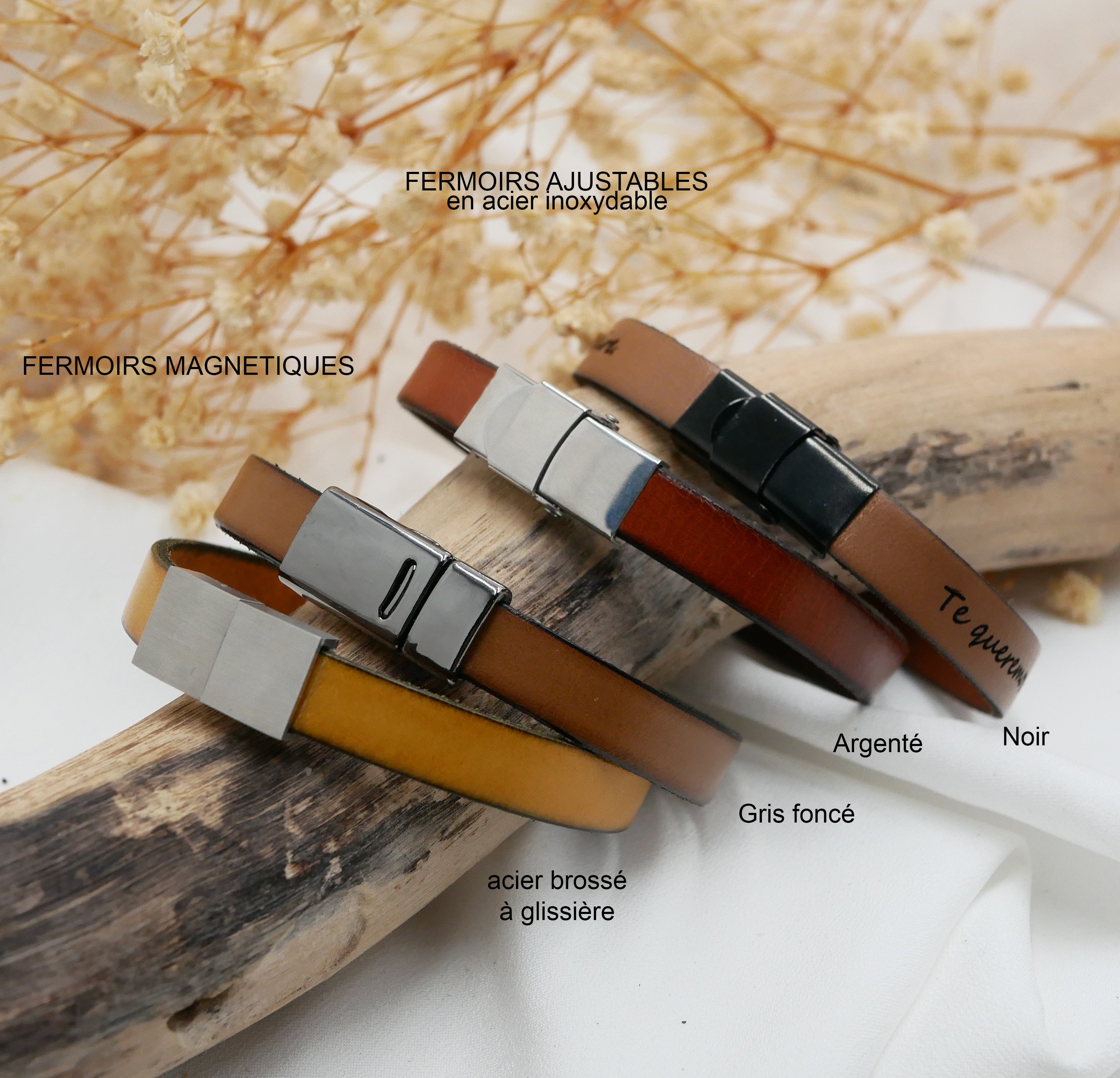 Läderarmband dekorerat med keltisk knut, anpassningsbart genom gravering