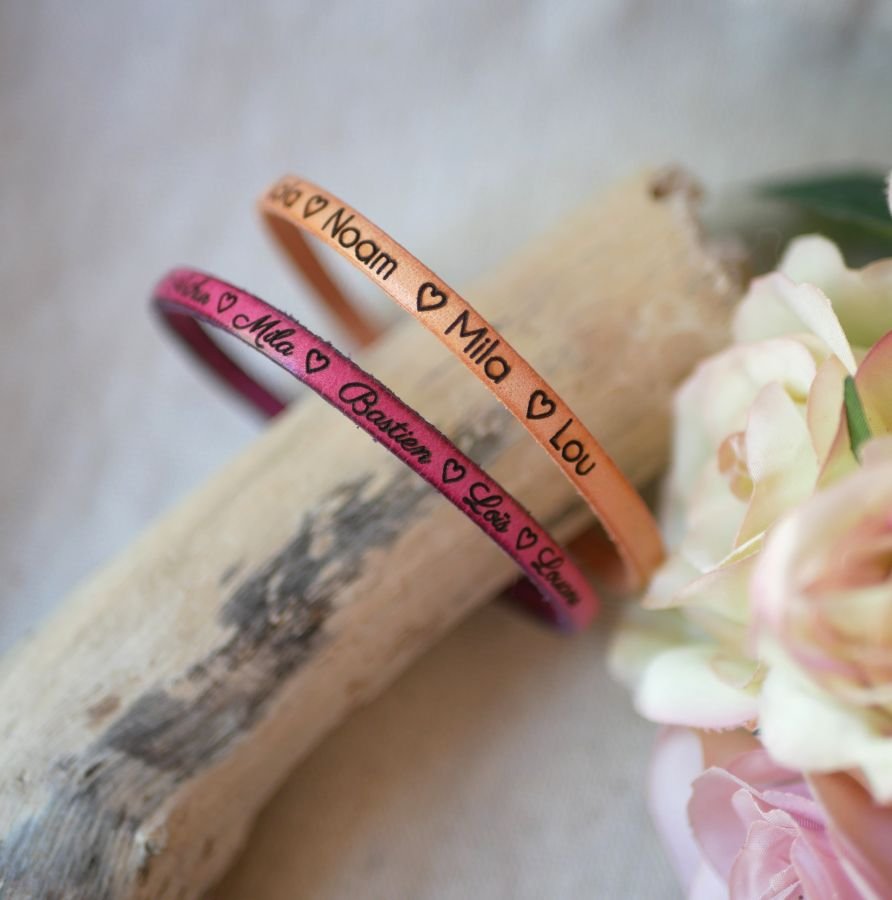 Läderarmband som kan anpassas genom att gravera kvinna eller man