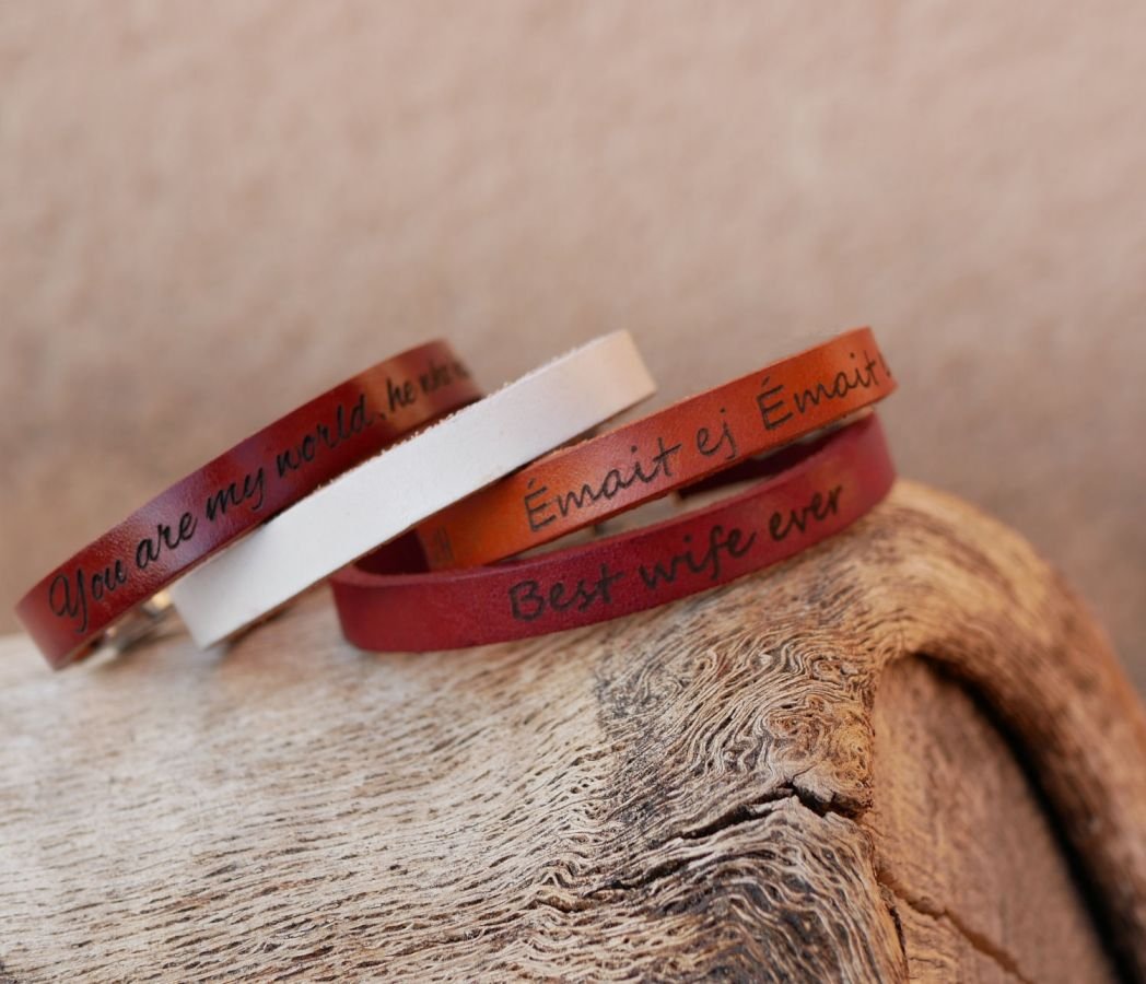 Blandat läderarmband 9mm justerbart lås