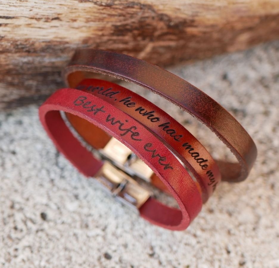 Blandat läderarmband 9mm justerbart lås