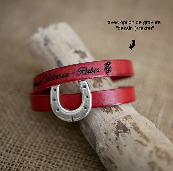 Anpassningsbar l&auml;derrem med enkel eller dubbel h&auml;stsko-design