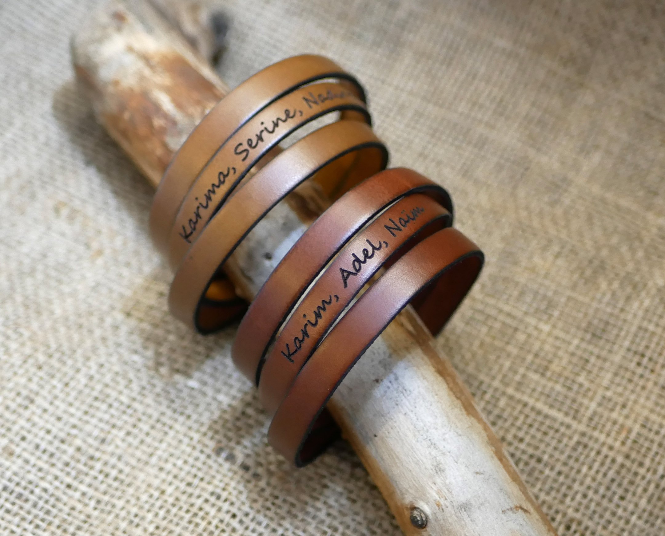 Läderarmband trippel vänder sig man eller kvinna för att vara personlig justerbar spänne