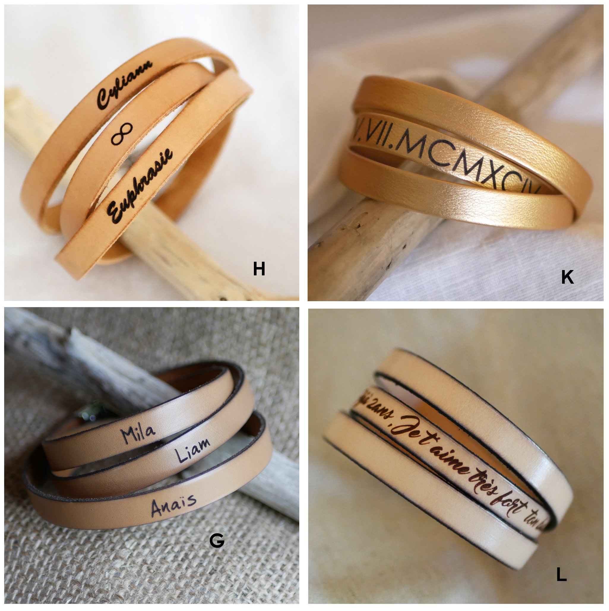 Läderarmband trippel vänder sig man eller kvinna för att vara personlig justerbar spänne