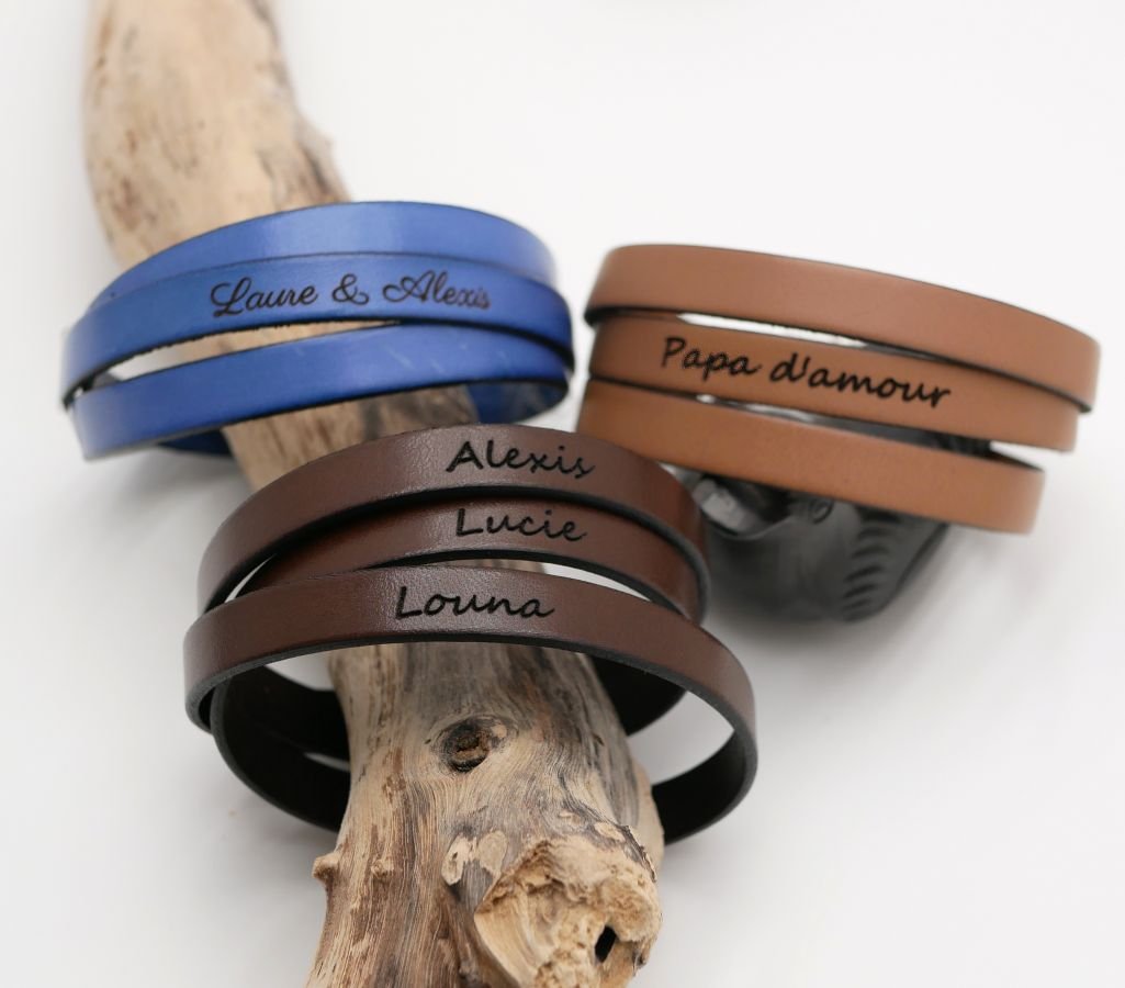 Läderarmband trippel vänder sig man eller kvinna för att vara personlig justerbar spänne