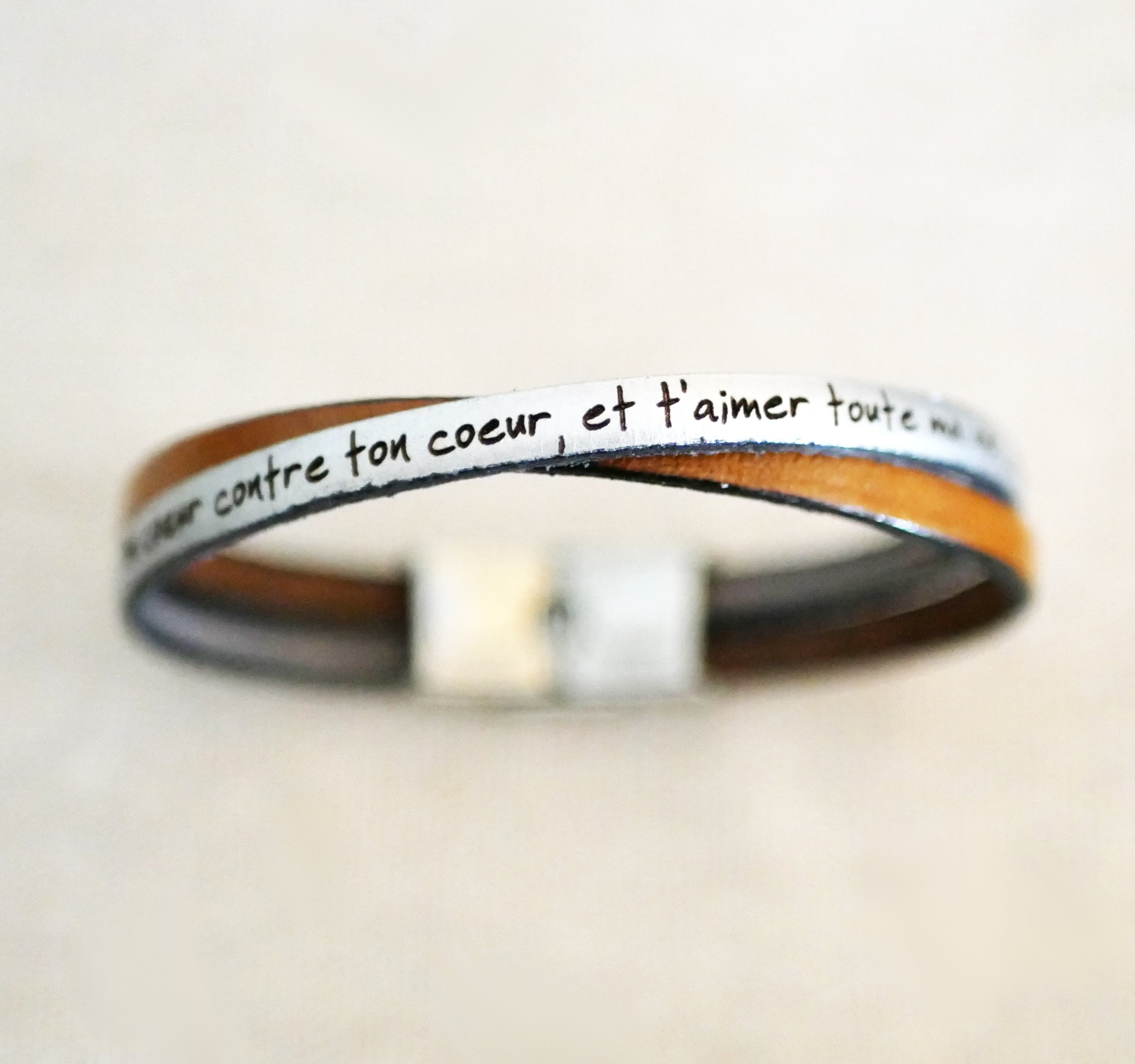 Twist leather duo bracelet anpassningsbart f&ouml;r m&auml;n eller kvinnor