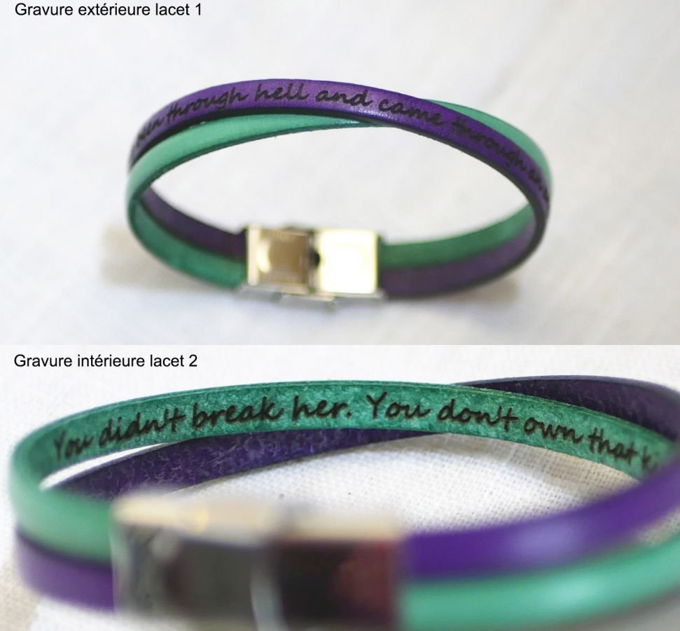 Personligt korsat duoarmband i läder för flickor eller kvinnor 