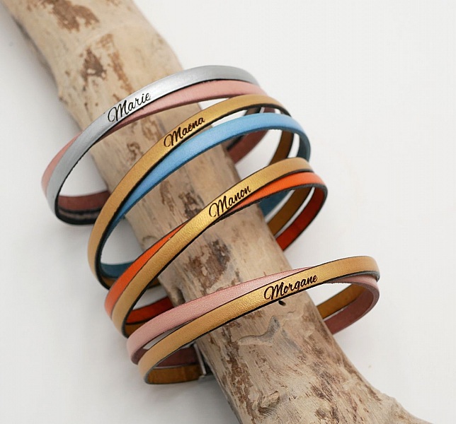 Twist leather duo bracelet anpassningsbart f&ouml;r m&auml;n eller kvinnor