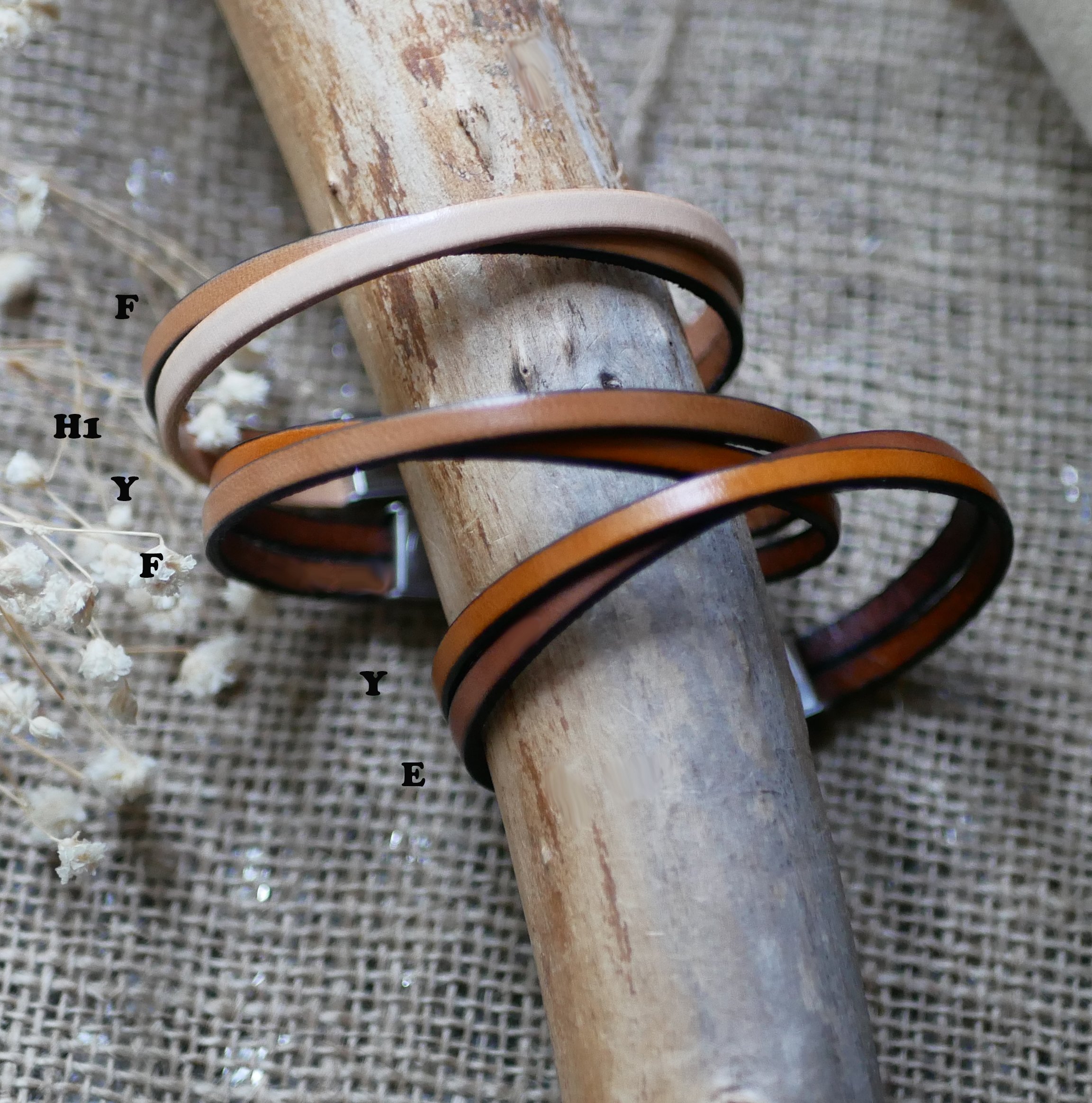 Twist leather duo bracelet anpassningsbart f&ouml;r m&auml;n eller kvinnor