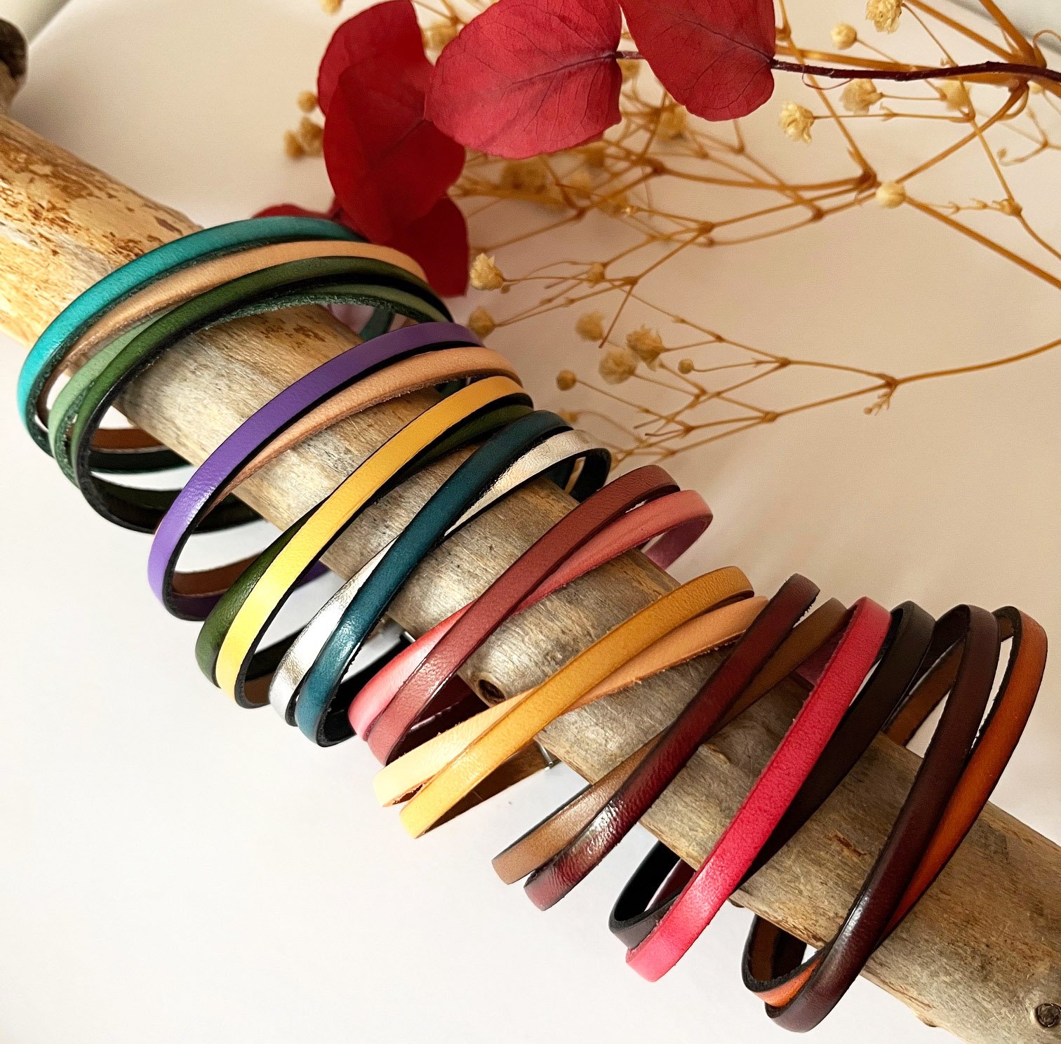 Twist leather duo bracelet anpassningsbart f&ouml;r m&auml;n eller kvinnor