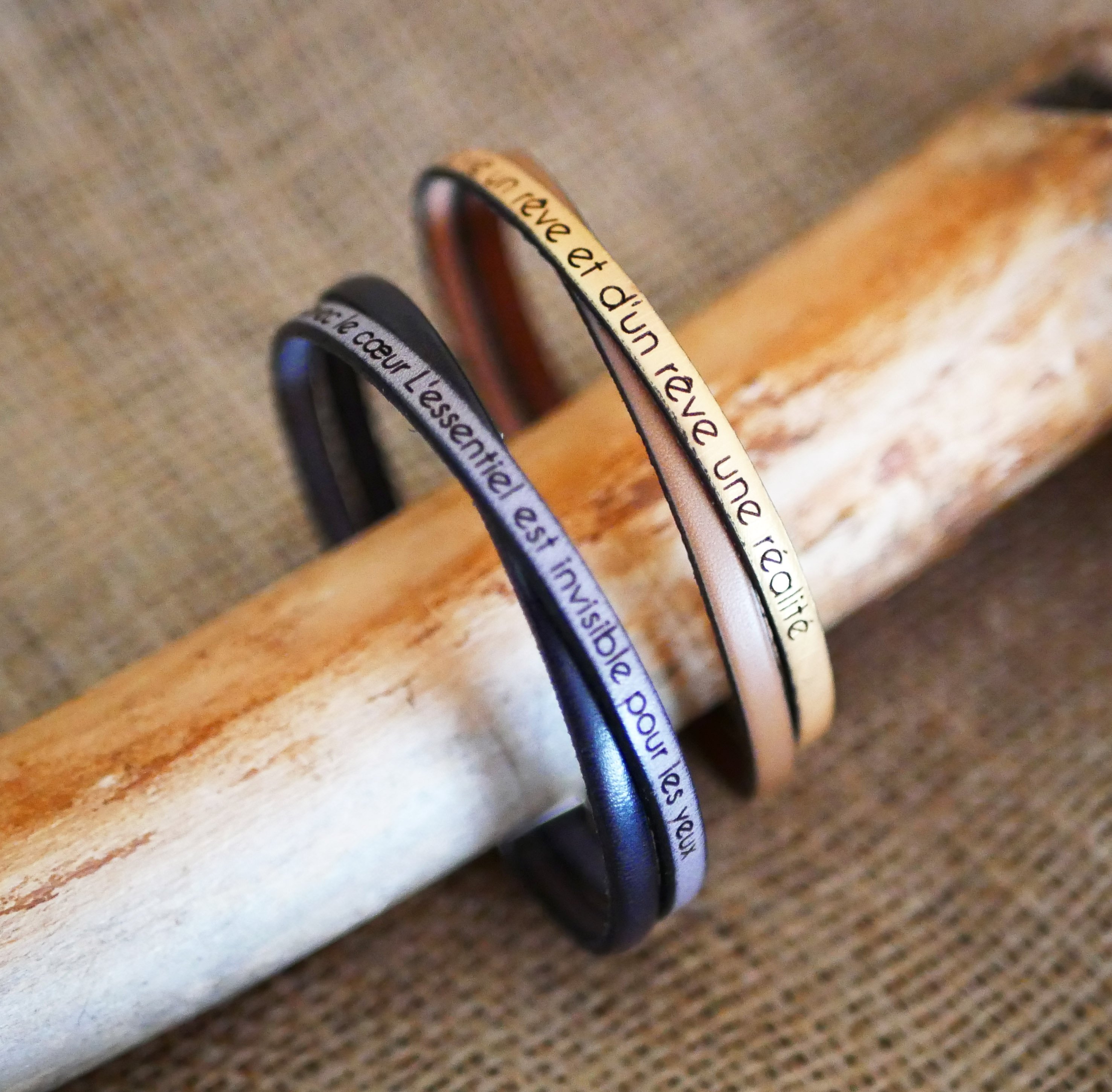 Twist leather duo bracelet anpassningsbart för män eller kvinnor
