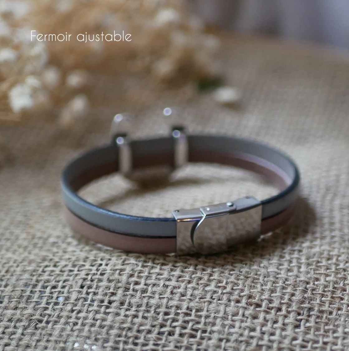 Läderduoarmband och hästsko-slinga anpassningsbar för män eller kvinnor