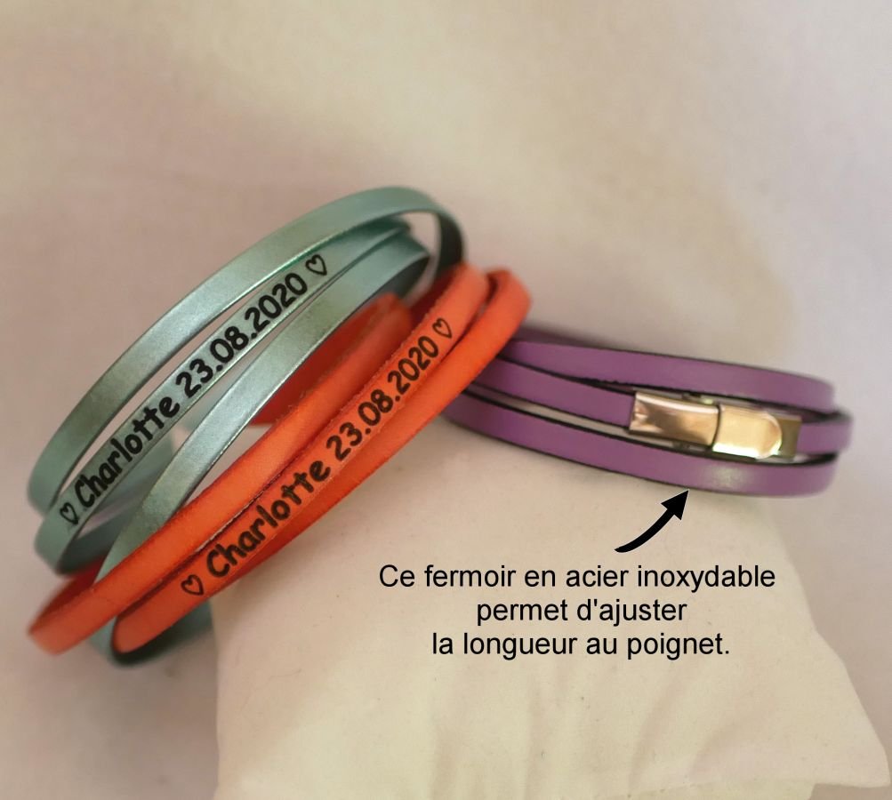 Skräddarsytt läderarmband med 3 vändningar för kvinnor