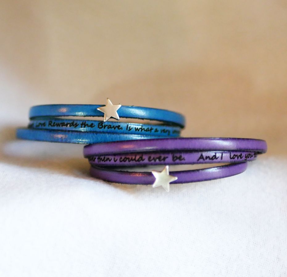 Läderarmband för kvinnor, anpassningsbart, silverfärgad stjärndesign