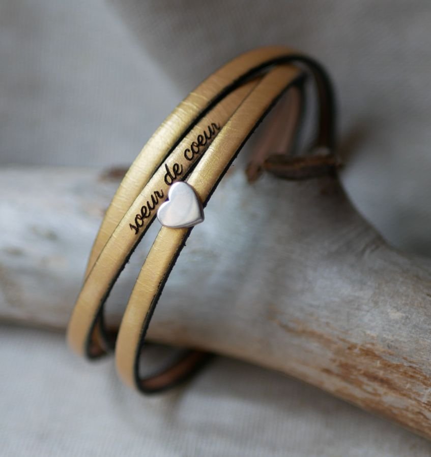 Anpassningsbart läderarmband för kvinnor, multi-svängar, silverhjärta design