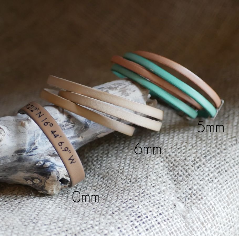 Läderarmband för kvinnor, 3 varv, medelbredd