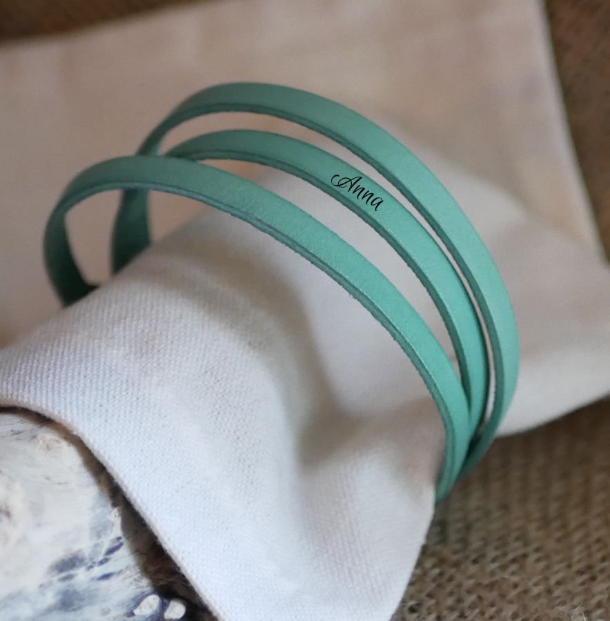 Läderarmband för kvinnor, 3 varv, medelbredd
