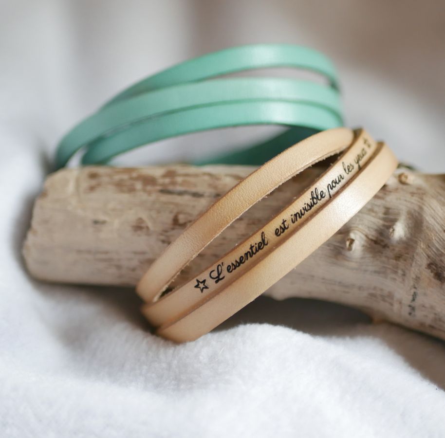 Läderarmband för kvinnor, 3 varv, medelbredd