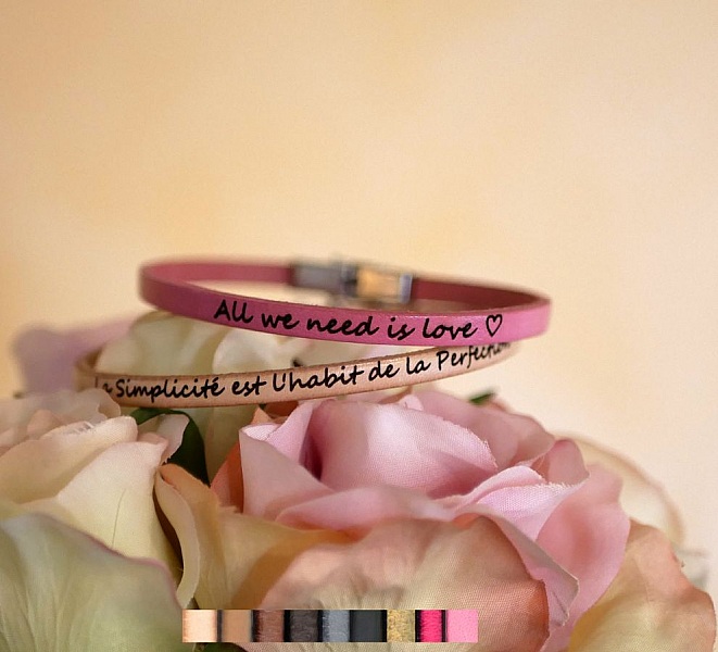 Anpassningsbart fint l&auml;derarmband f&ouml;r kvinnor 