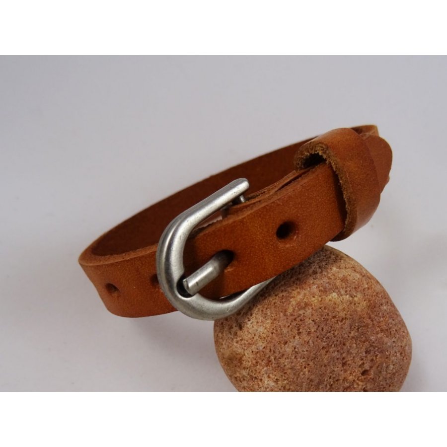 Läderarmband för män Camel med personlig gravering 