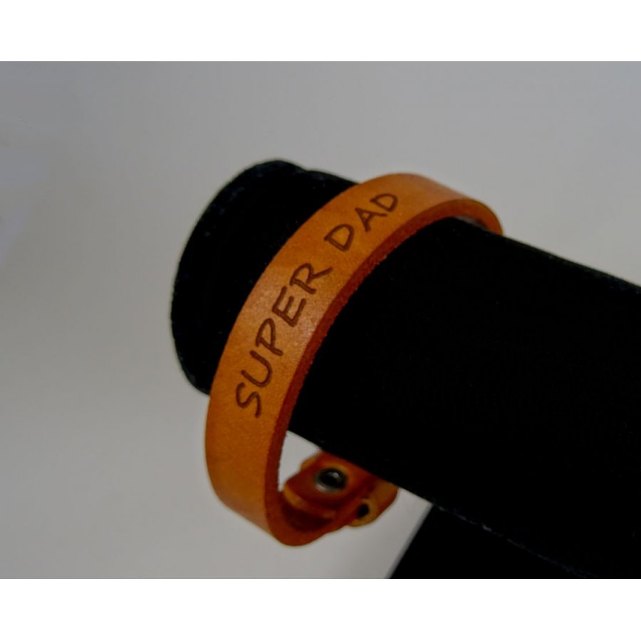 Läderarmband för män Camel med personlig gravering 
