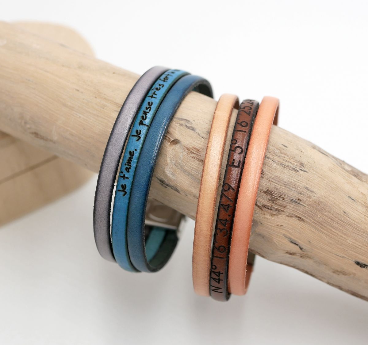 Läder trio manschettarmband för personlig anpassning 