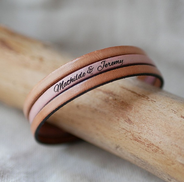 L&auml;der trio manschettarmband f&ouml;r personlig anpassning 