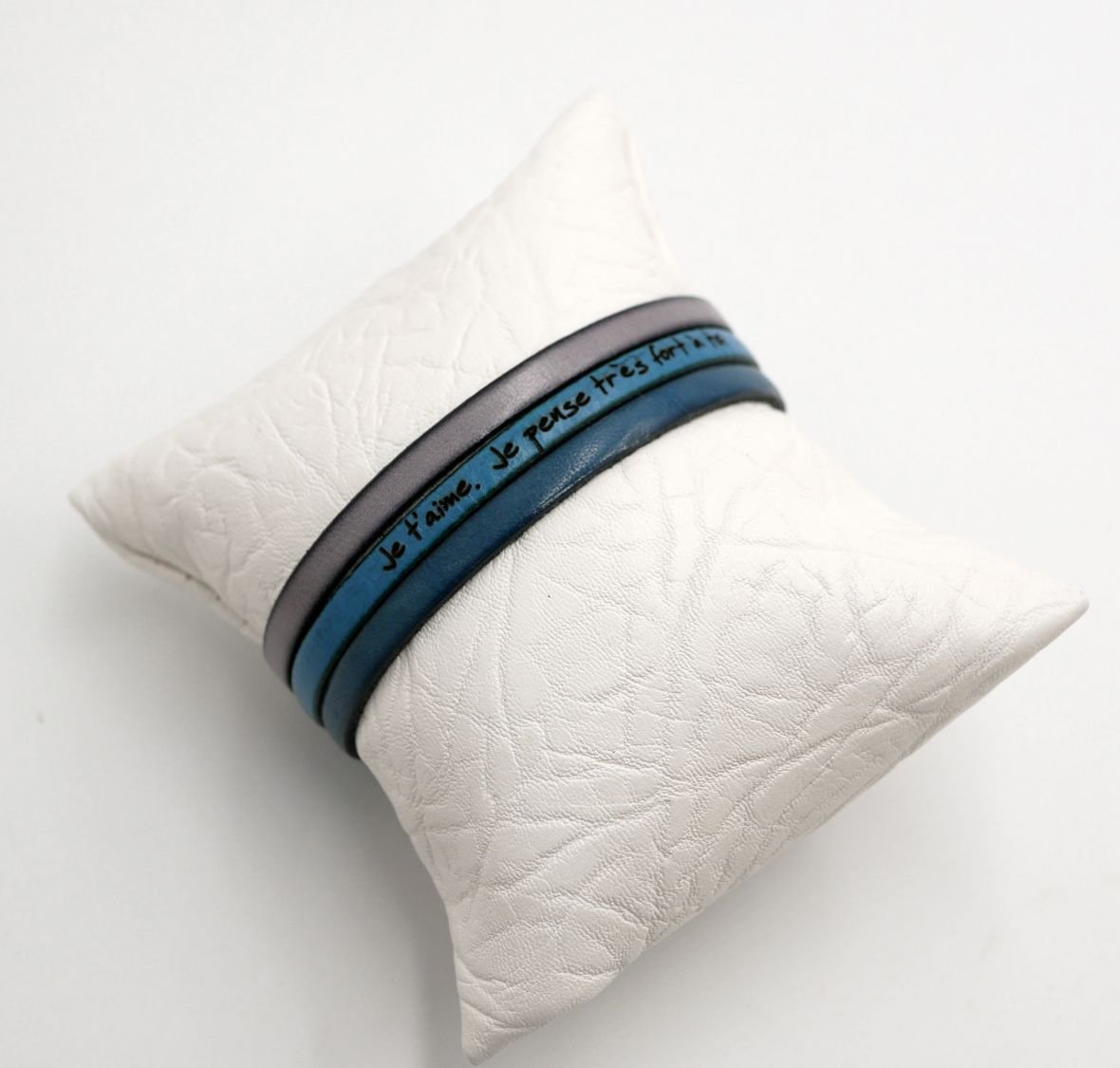 Läder trio manschettarmband för personlig anpassning 