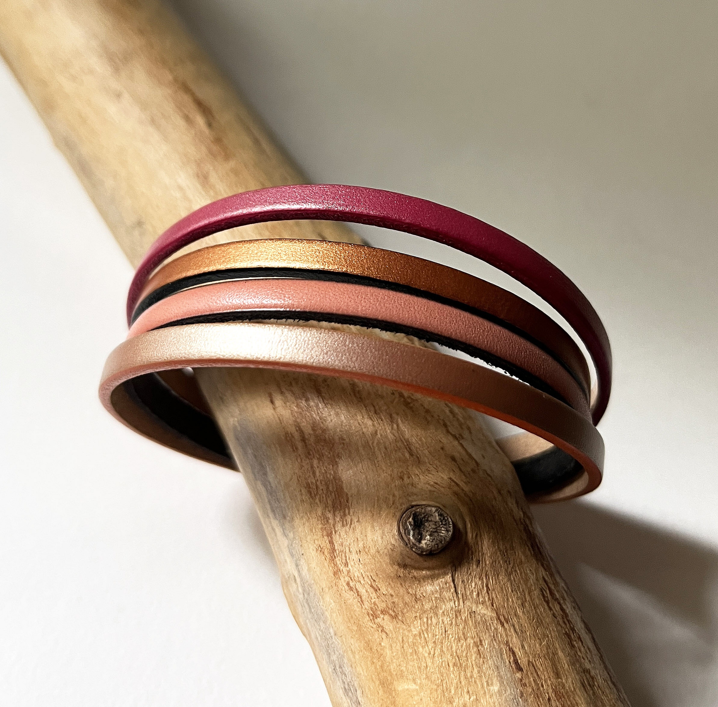 bracelet multi-rangs cuir femme