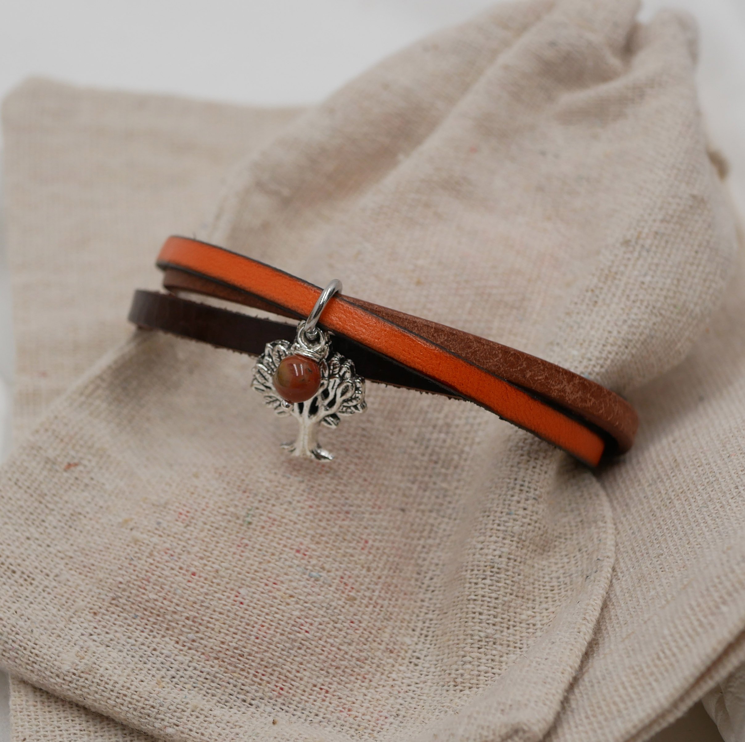 Manschettarmband i multiläder för kvinnor Hösthänge efter eget val