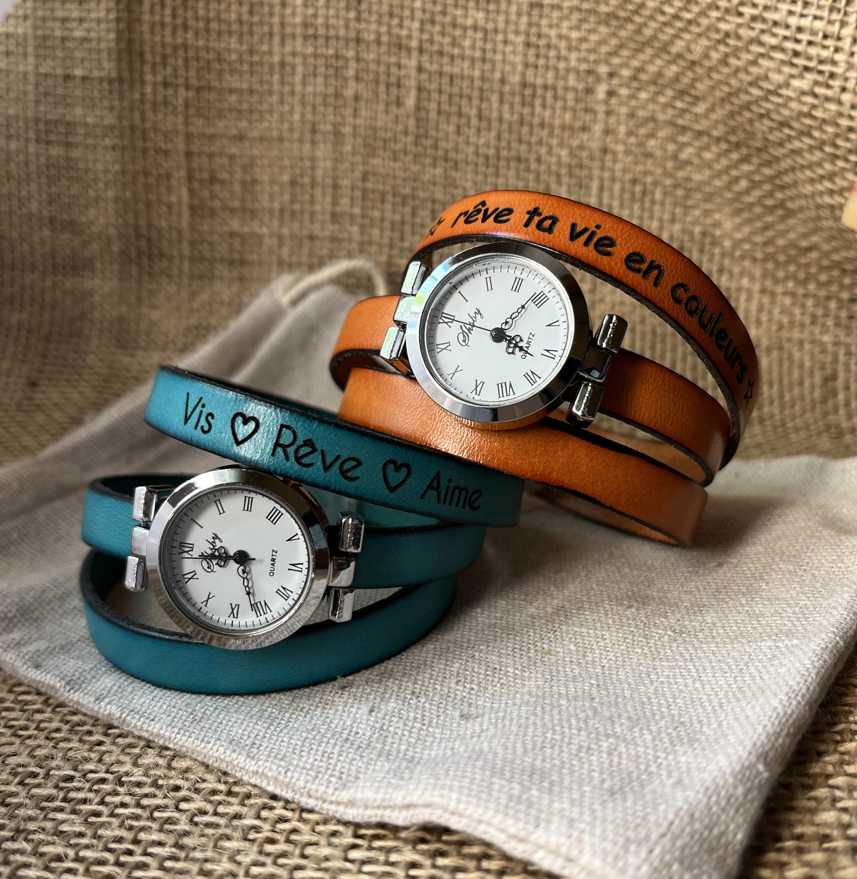 Anpassningsbar multi-turn-klocka med silverf&auml;rgad urtavla 