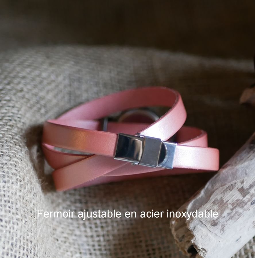 Anpassningsbar multi-turn-klocka med silverfärgad urtavla 