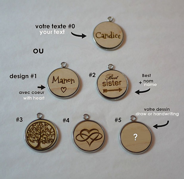 Graverad tr&auml;cabochonklocka med dubbel l&auml;derrem 