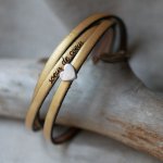Anpassningsbart läderarmband för kvinnor, multi-svängar, silverhjärta design