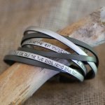 Anpassningsbart duo-armband i läder med flera vändningar för män eller kvinnor