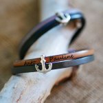 Läder armband med ingraverat navy ankare