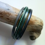 Green &amp; Grey manschettarmband i multiläder för män