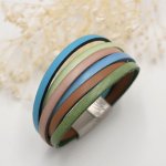 Manschettarmband i pastellfärger i flera läder