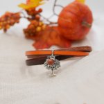 Manschettarmband i multiläder för kvinnor Hösthänge efter eget val