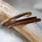 Läderarmband som kan anpassas genom att gravera kvinna eller man