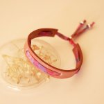 Florâme-armband med liberty Polly-band på gammalt rosa läder