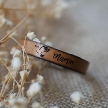 Läderarmband för nattvard eller dop med personligt förnamn 