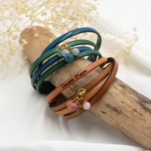 Läderarmband med pärlhalsband som kan anpassas