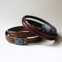 Läderarmband med etniskt magnetlås för personlig anpassning